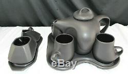Peter Saenger Matte Black Abstract Coffee/Tea set seen on Star Trek MCM