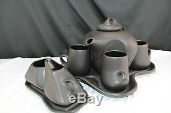Peter Saenger Matte Black Abstract Coffee/Tea set seen on Star Trek MCM