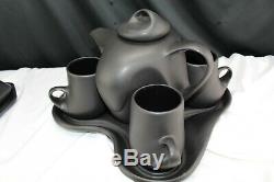 Peter Saenger Matte Black Abstract Coffee/Tea set seen on Star Trek MCM