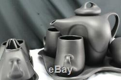 Peter Saenger Matte Black Abstract Coffee/Tea set seen on Star Trek MCM