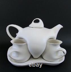 Peter Saenger White Studio Art Pottery Biomorphic Captain Picard's Tea Set