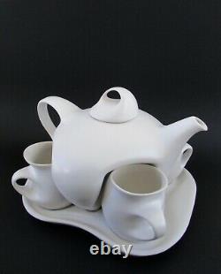 Peter Saenger White Studio Art Pottery Biomorphic Captain Picard's Tea Set