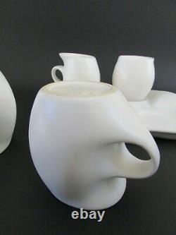 Peter Saenger White Studio Art Pottery Biomorphic Captain Picard's Tea Set