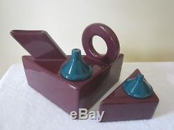 Peter Shire Memphis Era Feltman Langer Post Modern Tea Pot & Sugar Bowl Set