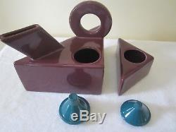 Peter Shire Memphis Era Feltman Langer Post Modern Tea Pot & Sugar Bowl Set