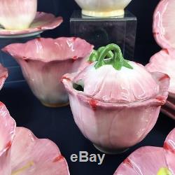 Pink Rose Bombay Company Tea Serving Set Teacup Plates Teapot Cream Sugar Vtg