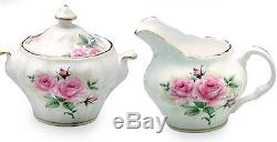 Pink Tea Set Rose Bouquet Teapot Cups Saucers Parties 11-Piece Bone China Gift