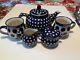 Polish Pottery Tea Set Tea Pot Creamer Sugar Boleslawiec Ceramika Christmas Gift