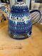 Polish Pottery Teapot With Warmer, Blue Pattern