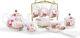 Porcelain Coffee Tea Set Gift Vintage Handmade Pot With Cups 15pcs