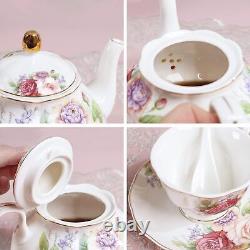 Porcelain Coffee Tea Set Gift Vintage Handmade Pot with Cups 15pcs