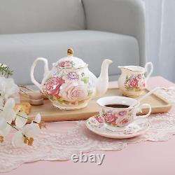 Porcelain Coffee Tea Set Gift Vintage Handmade Pot with Cups 15pcs