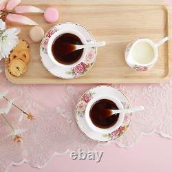 Porcelain Coffee Tea Set Gift Vintage Handmade Pot with Cups 15pcs