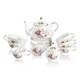 Porcelain Tea Sets, Vintage British Floral Relief Gold Rimmed Teapot Cup And