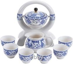 Porcelain Tea Sets for Adults Semi Automatic Tea Set Maker Pot and Cups Set C