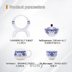 Porcelain Tea Sets for Adults Semi Automatic Tea Set Maker Pot and Cups Set C