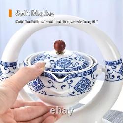 Porcelain Tea Sets for Adults Semi Automatic Tea Set Maker Pot and Cups Set C