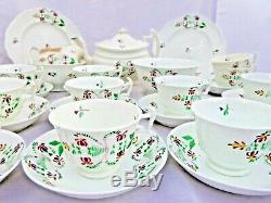Porcelain Tea set London Shape Furrowed Teapot Gerrard Cope and Co 1830 Antique
