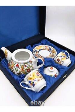 Porcelain Teapot With Cups Floral Turkish Teaware Chinese Tea Set With Saucers