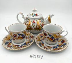 Porcelain Teapot With Cups Floral Turkish Teaware Chinese Tea Set With Saucers