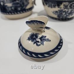 Porcelain Transfer Ware Antiche Riproduzioni Stacked Teapot Blue White