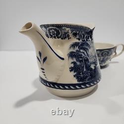 Porcelain Transfer Ware Antiche Riproduzioni Stacked Teapot Blue White