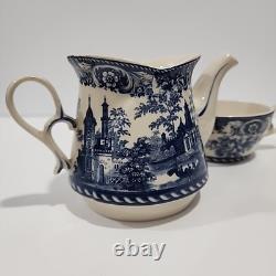 Porcelain Transfer Ware Antiche Riproduzioni Stacked Teapot Blue White