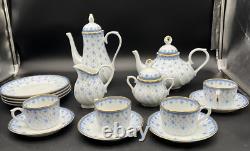 Porcelana Porcelain Qunita Nova Fleur De Lis 16pc Tea Set for 4 WithChocolate Pot