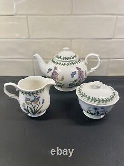 Portmeirion Botanic Garden Teapot Creamer Pitcher Sugar Dish Set
