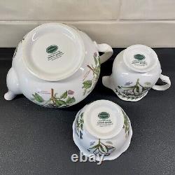 Portmeirion Botanic Garden Teapot Creamer Pitcher Sugar Dish Set