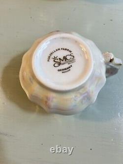 Porzellanfabrik SMCS Tea or Coffee Pot Set ceramic GERMANY Victorian Scene