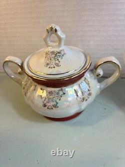 Porzellanfabrik SMCS Tea or Coffee Pot Set ceramic GERMANY Victorian Scene