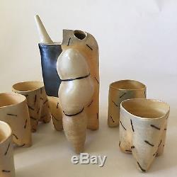 Postmodern Memphis Era, 1980's Tea Pot & Cups