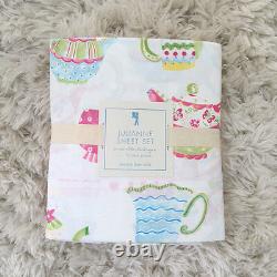 Pottery barn kids Julianne quilt sham sheet set twinTeapot set Pink 5pc