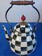 Pre-owned Mackenzie Childs Courtly Check Enemal Tea Kettle, Tea Pot