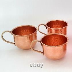 Pure Copper Hammered Tea Pot Kettle With 4 Serving Tea Cups Set Halloween Gift