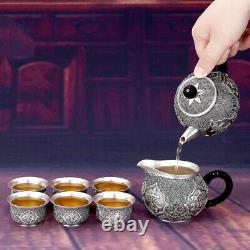 Pure Silver Tea Set 999 Real Silver Teapot Silver Crafts Collectible Tea Cup