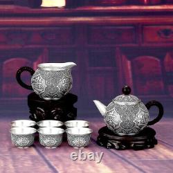 Pure Silver Tea Set 999 Real Silver Teapot Silver Crafts Collectible Tea Cup