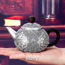 Pure Silver Tea Set 999 Real Silver Teapot Silver Crafts Collectible Tea Cup