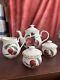 Queen's Fine Bone China Hooker's Fruit Pattern 4 Piece Tea Pot Creamer Sugar Jam
