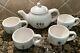 Rae Dunn Pottery Barn Tea Garden Believe Teapot & Set Of 4 Inspirational Mugs
