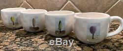 RAE DUNN Pottery Barn Tea Garden Believe Teapot & Set of 4 Inspirational Mugs