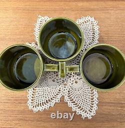 RARE 12 Piece Hornsea England 1973 Green Moss Porcelain Heirloom Teapot Set MCM