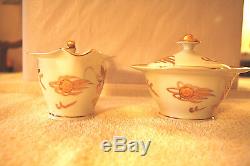 RARE 22K GOLD DRAGON DESIGN ORIENTAL FINE CHINA TEA/COFFEE SET