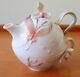Rare Franz Delicate Teapot Porcelean Butterfly Tea For One Set