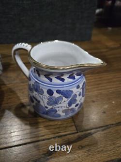 RARE Mario Sambuco Deruta Italy Hand Painted Teapot Creamer Sugar Bowl Set