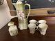 Rare Nippon Hand Painted Dogwood 6 Piece Tea Pot Set With Gold Gilding