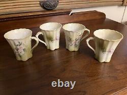 RARE Nippon Hand Painted Dogwood 6 Piece Tea Pot Set With Gold Gilding