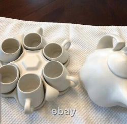 RARE Peter Saenger Tea Set Signed Sake Espresso Star Trek Pot Cups Tray Vtg