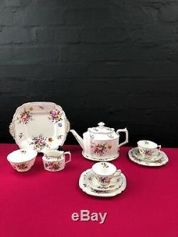 RARE Royal Crown Derby Posies 1st 1932 Tea Set for 2 Large Teapot Trios Cake Jug